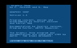 Graphic Shop atari screenshot